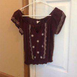 Maroon Off the Shoulder Blouse 3 for $5!!